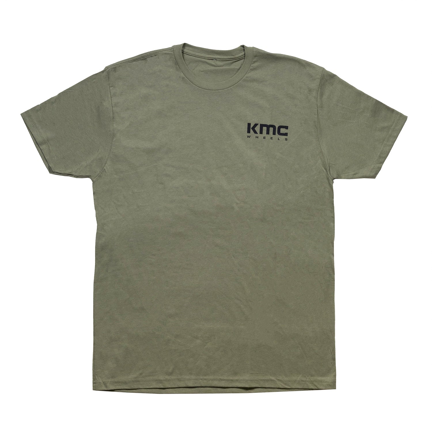 KMC logo short sleeve t-shirt in navy blue, featuring a round neckline and relaxed fit.