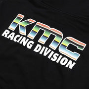 Colorful KMC Serape Hoodie featuring a vibrant serape pattern on the back.