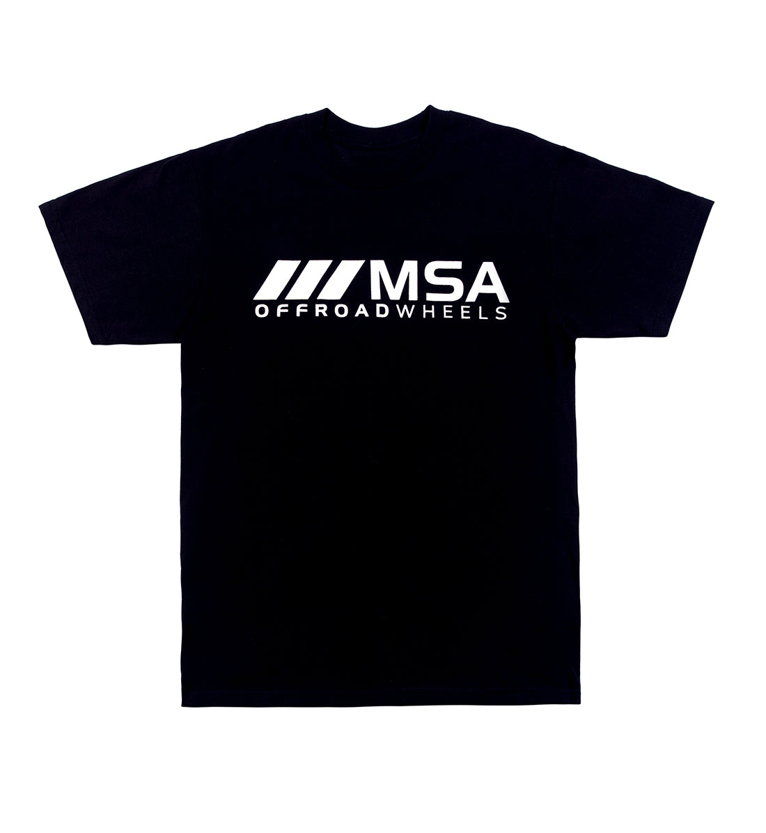 Black short sleeve tee featuring the MSA logo on the front.