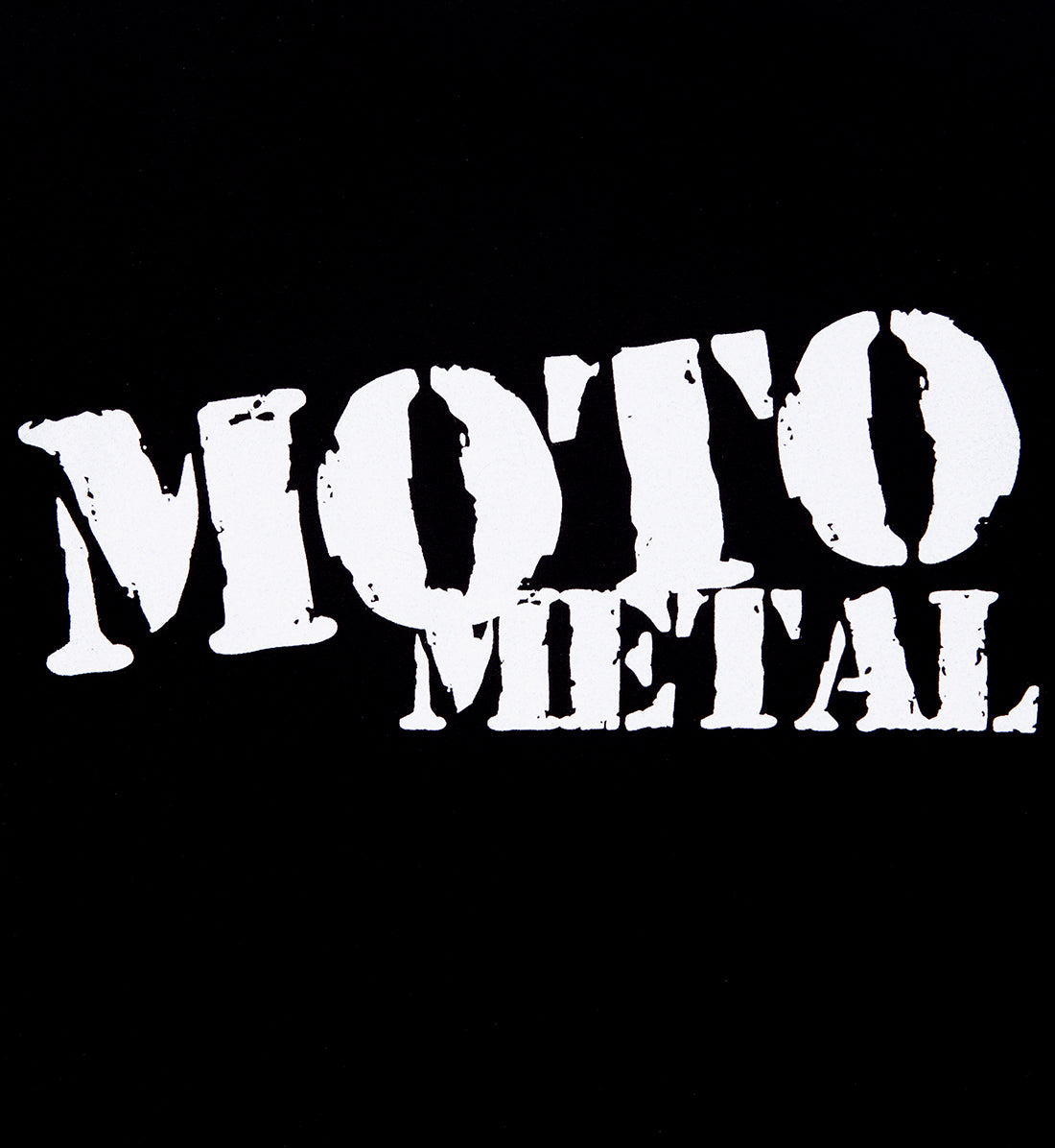 Black Moto Metal logo short sleeve t-shirt with a centered logo design on the back.