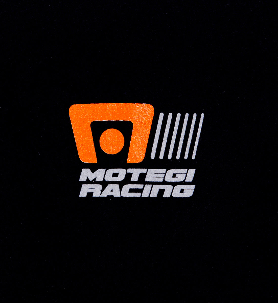 Motegi Racing logo short sleeve t-shirt in black, featuring a bold logo design on the front.