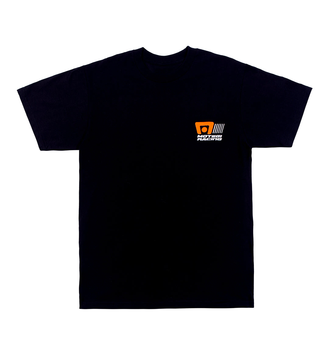 Black short sleeve tee featuring the Motegi Racing logo prominently on the front.