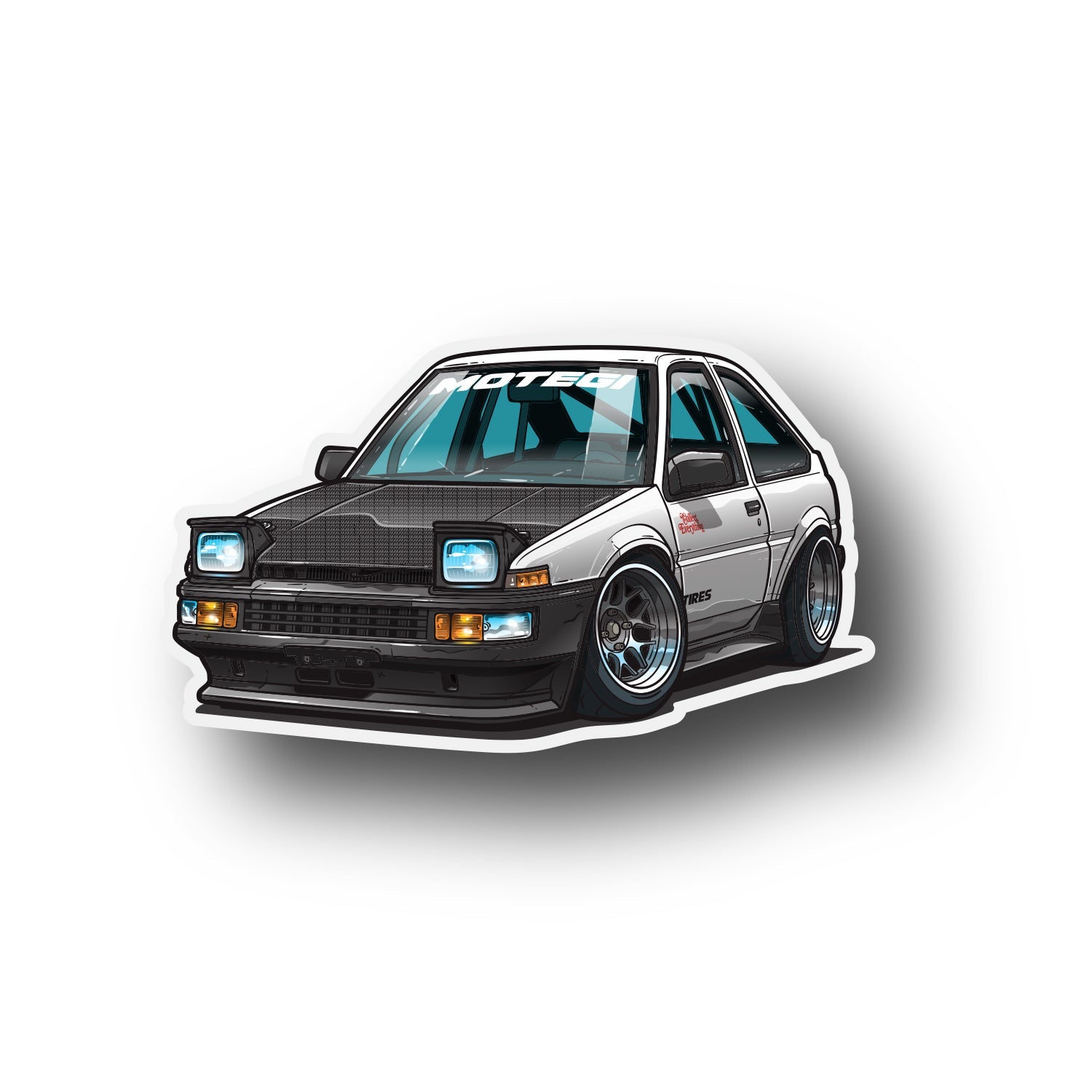 Motegi SD sticker, 3.75 inches, featuring a sleek design with bold colors and the Motegi logo.