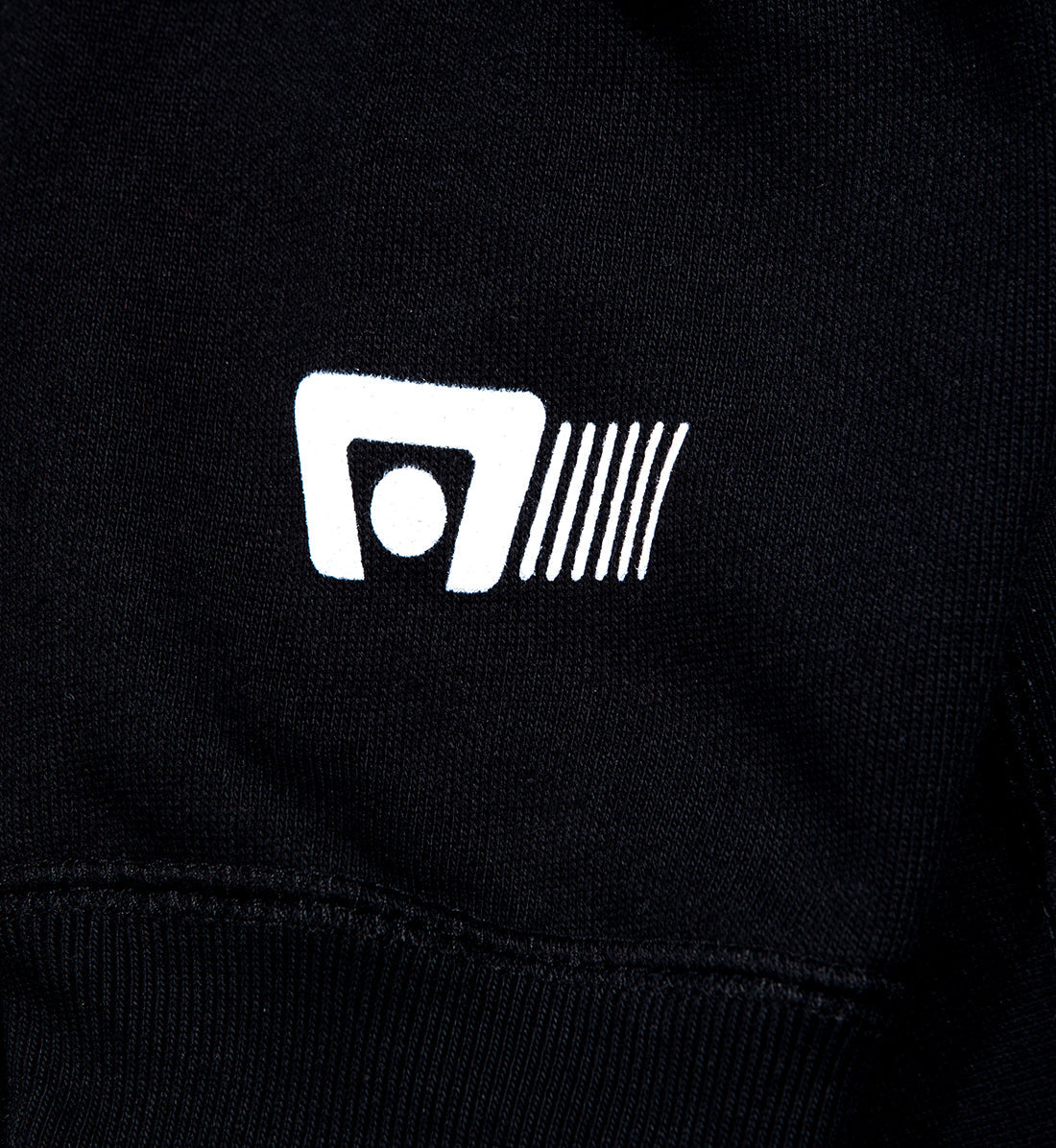 Black Motegi hoodie featuring a stylish pullover design with detailed sleeve stitching.