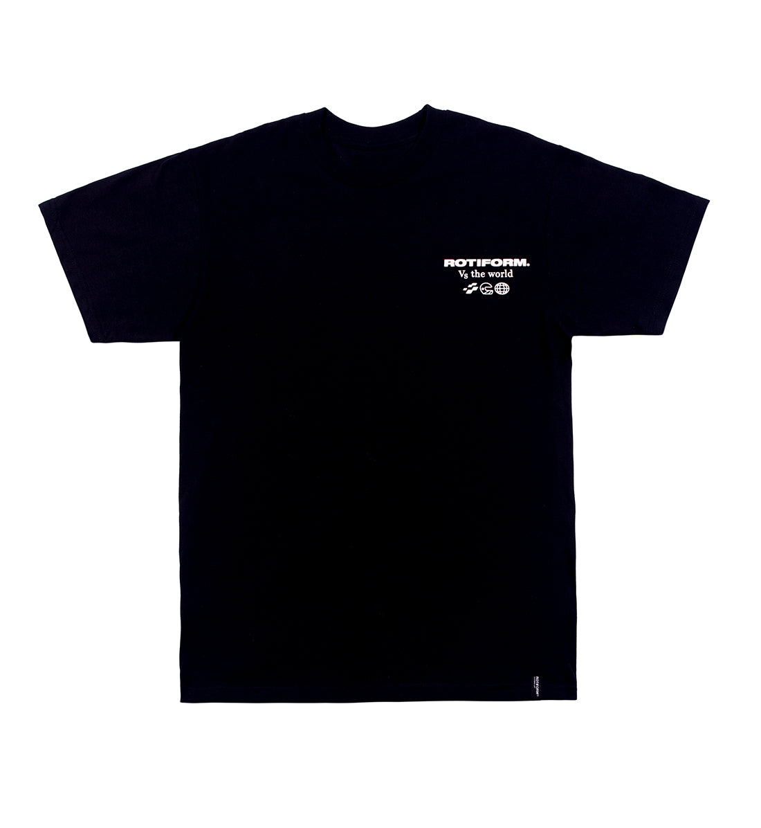 Black Rotiform FAST OR LAST short sleeve tee with bold white text graphic on the front.