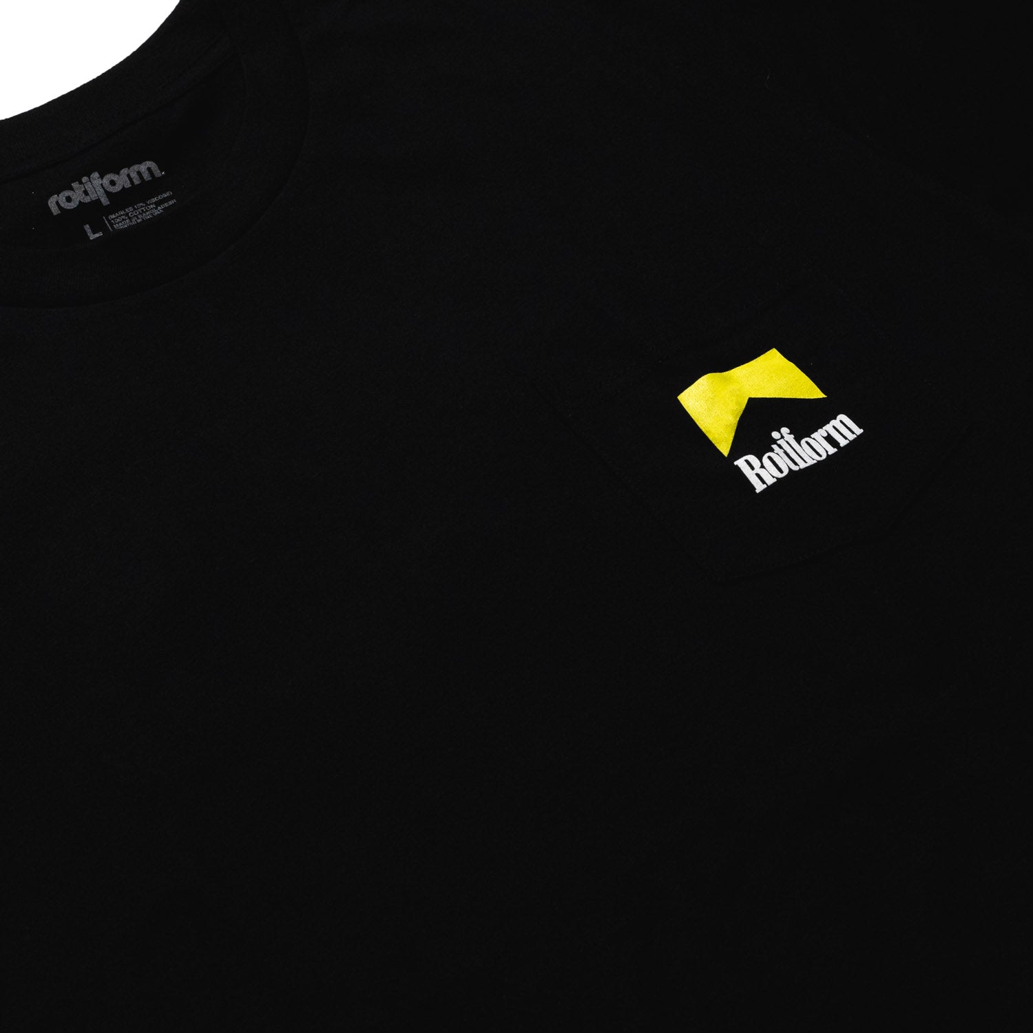 Rotiform ALL I WANT Short Sleeve Tee in black, featuring bold white text design on the front.