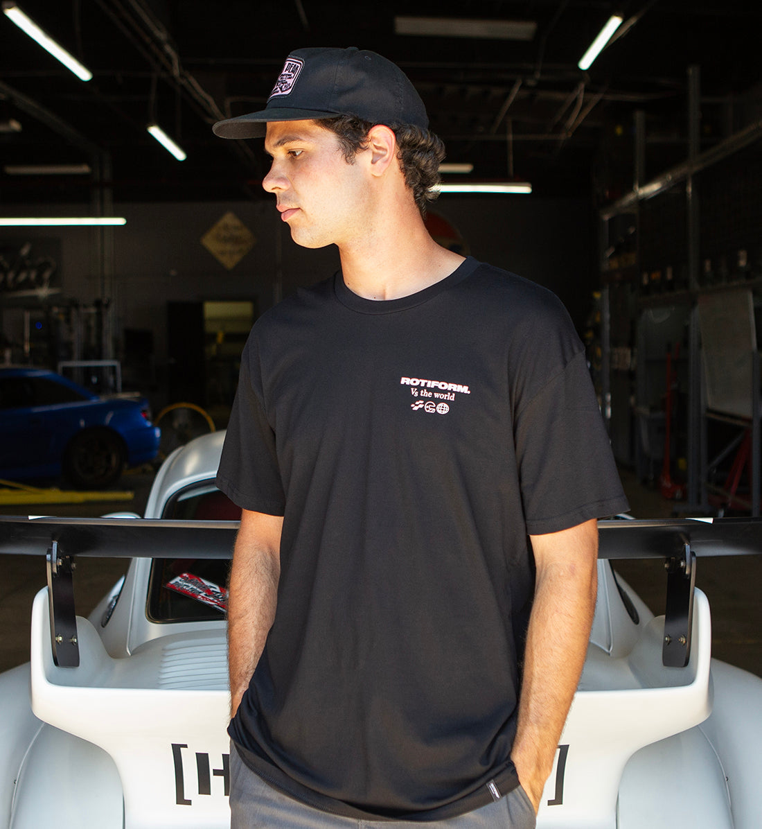 Black Rotiform FAST OR LAST short sleeve tee featuring a bold graphic design on the front.