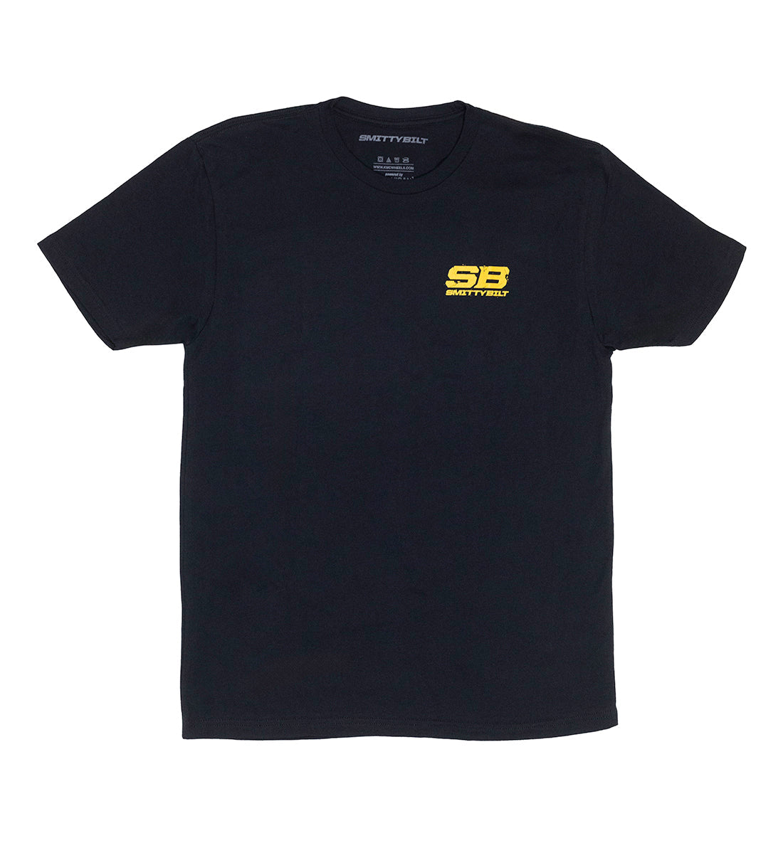 SmittyBilt TRAIL RATED short sleeve tee featuring a rugged design and logo on the front, perfect for outdoor enthusiasts.