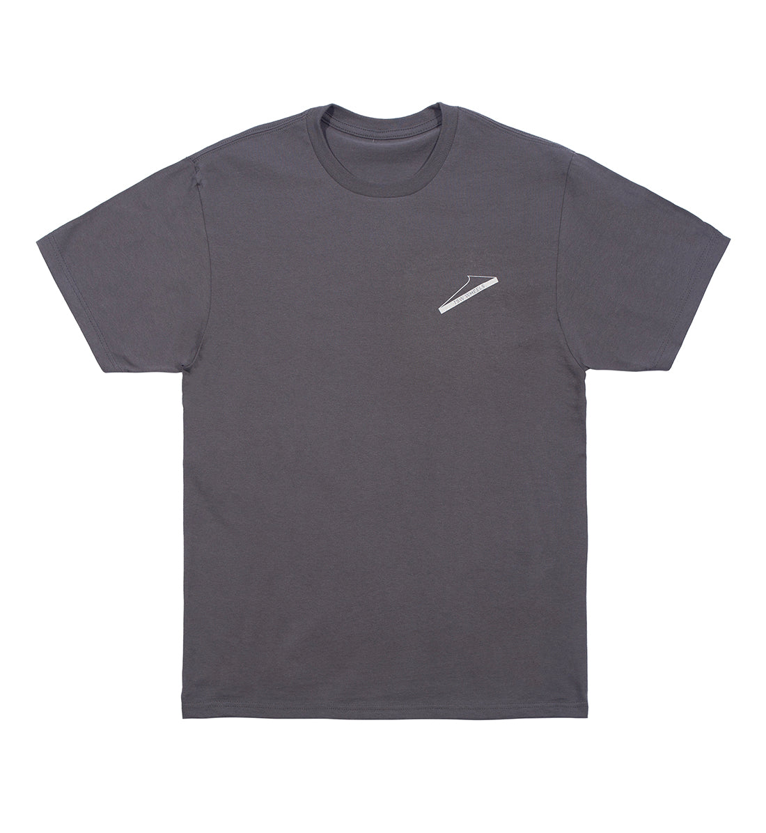 TSW DROPPERS Short Sleeve Tee in charcoal gray, featuring a relaxed fit and a crew neckline, displayed against a white background.
