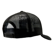 Black trucker hat featuring the MSA Wheels logo, designed for automotive enthusiasts and casual wear.