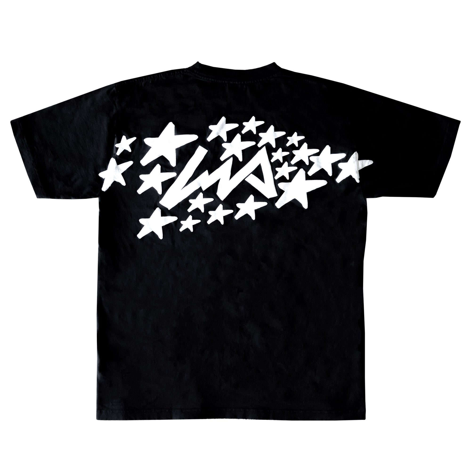 Black short sleeve t-shirt featuring a bold star graphic and the Hoonigan logo on the back, celebrating car culture.