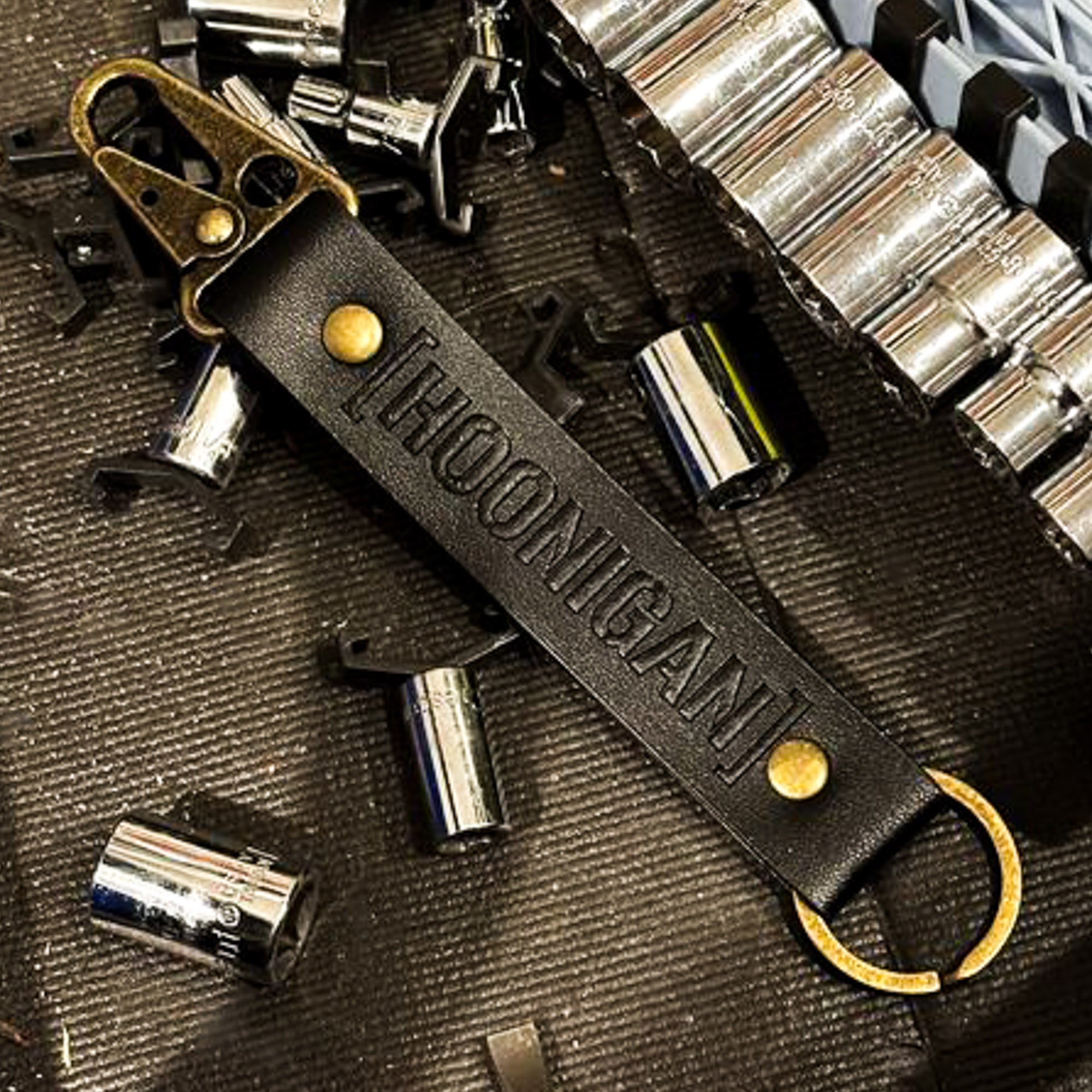 Hoonigan LEATHER CENSOR BAR Keychain