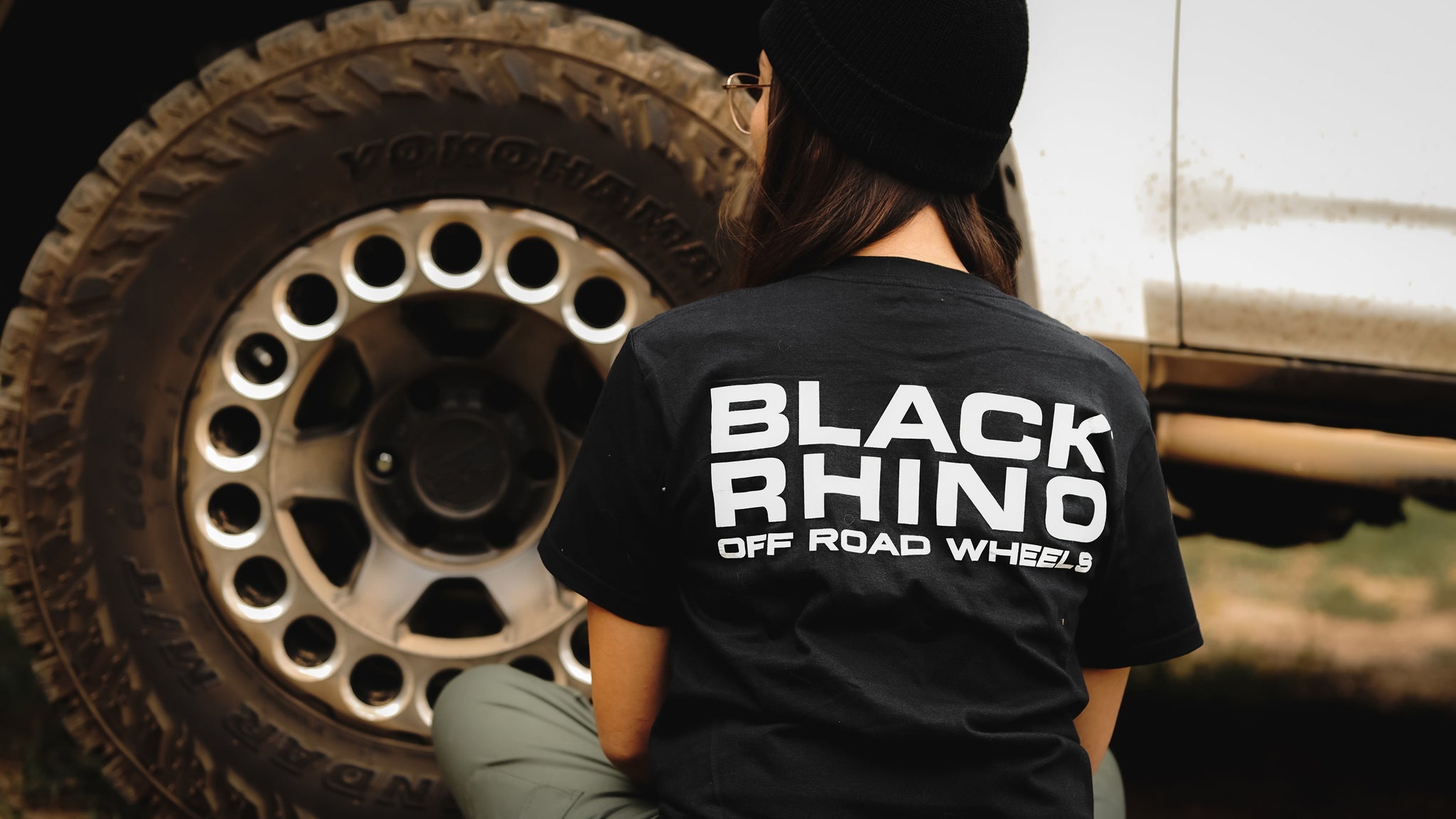 Black Rhino short sleeve tee in black, featuring a bold rhino graphic on the front.