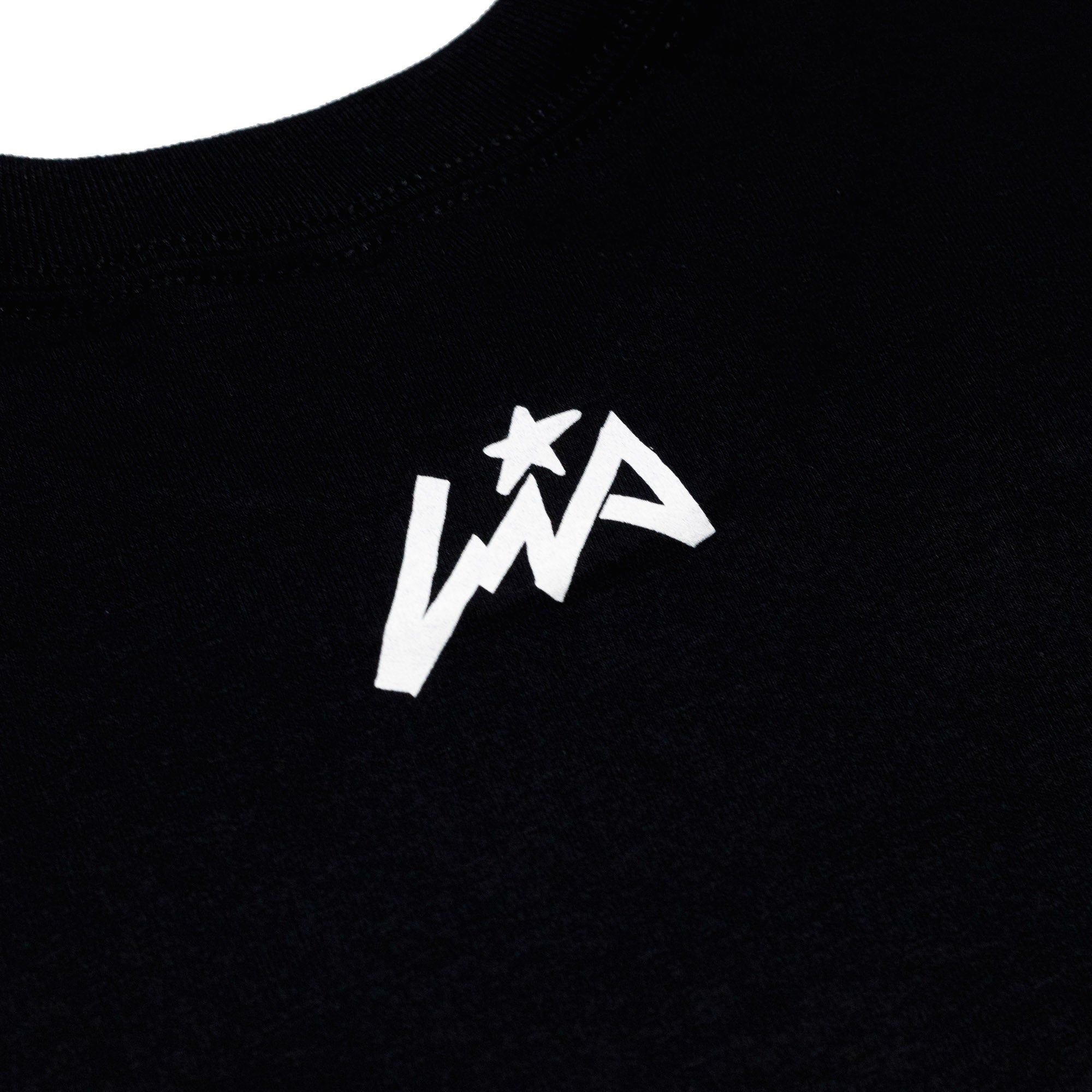 Black short sleeve t-shirt featuring a bold white Hoonigan x Lia Block logo on the chest, perfect for motorsport fans.