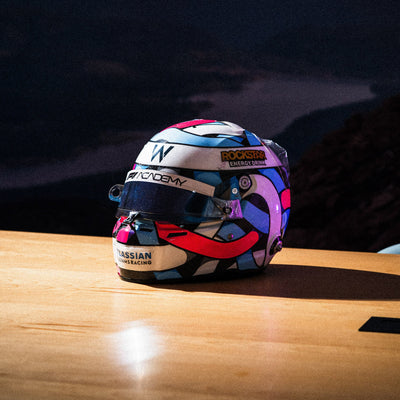 Hoonigan x Lia Block HELMET BLOCK sticker featuring a vibrant helmet design, perfect for motorsport enthusiasts.